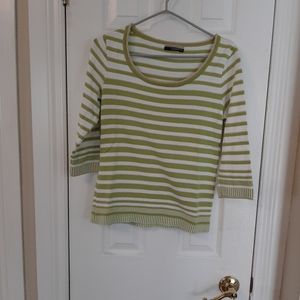 Green striped 3/4 sleeve top